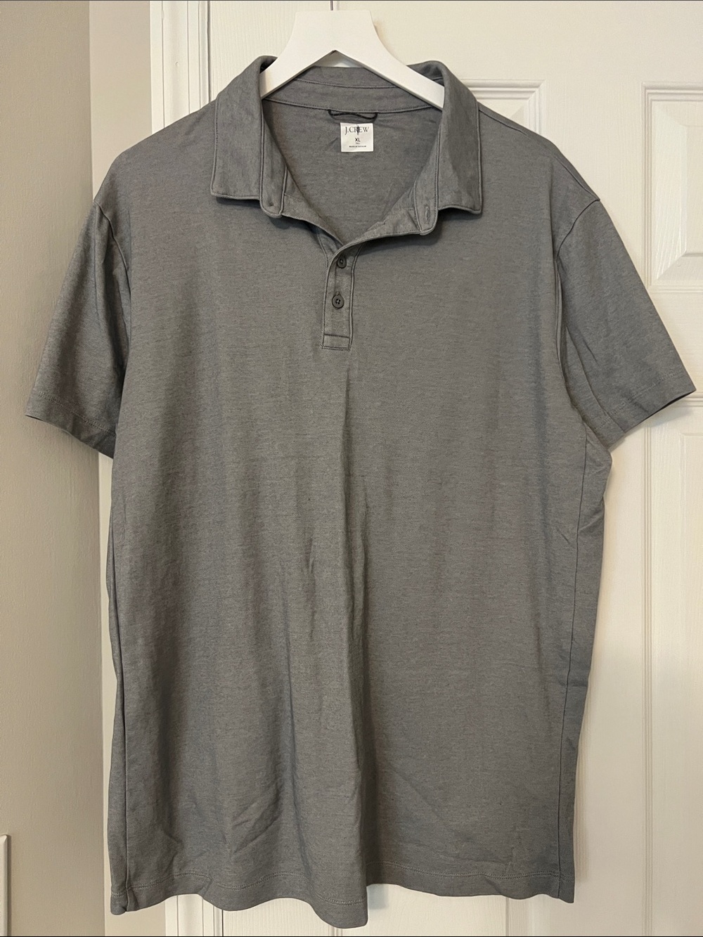 J. Crew Men's Heather Gray Short-Sleeve Polo